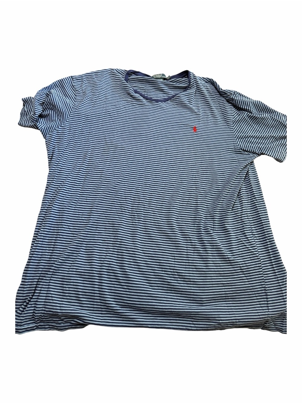 Polo Ralph Lauren Men's Blue Striped Tee Size 2XLT Big and Tall Summer Coastal